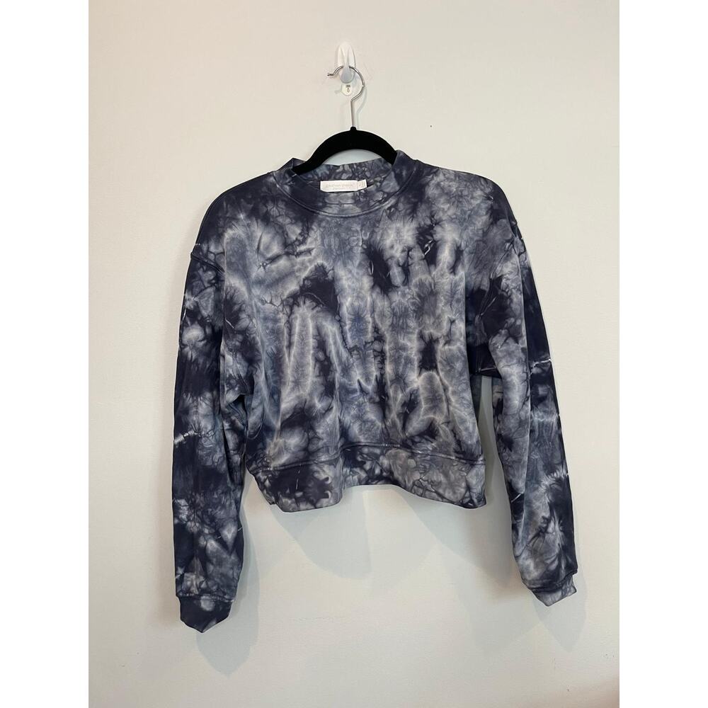 Jonathan Simkhai Standard Sweatshirt Women S‎ Blue Tie Dye Cropped Pullover